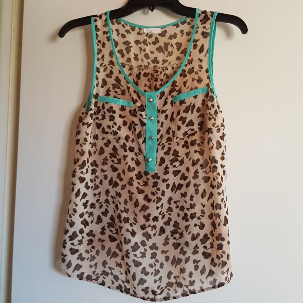 Cheetah print sheer tank